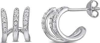 Delmar Lab-Created White Sapphire Huggie Hoop Earrings at Nordstrom Rack