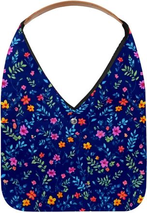 Generic Colorful Flowers Reusable Lightweight Grocery Bags - Foldable Into Compact Pouch, Washable & Sturdy, Multipurpose for Shopping and Travel