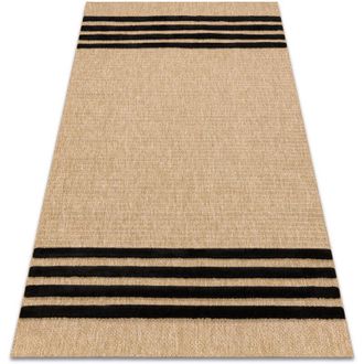 RugsX Rugsx - Spark 0689 Alfombra Beige / Negra - L&iacute;neas, Sisal, Estructural Beige 180x270 Cm