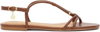 Kazar Bruine platte sandalen van volnerf leer - Dames - Sandalen - Bruin - 37 EU - Leer - Schoenen