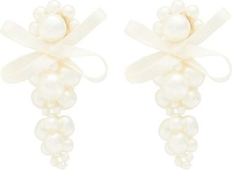 Simone Rocha Simone Rocha Petite Bow Faux Pearl-embellished Earrings - One Size