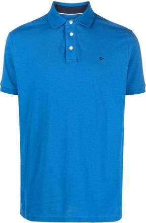 Hackett logo-embroidered piqué cotton polo shirt - men - Cotton - L - Blue