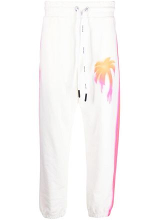 Palm Angels Pantaloni sportivi Sprayed Palm - Bianco