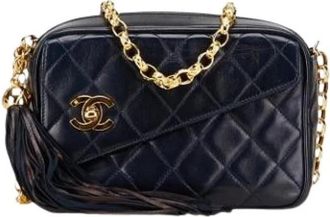Chanel Pre-owned Vintage Cross Body Bag - Dames - Vintage Schoudertas - Blauw - ONE Size - Leer - Vintage