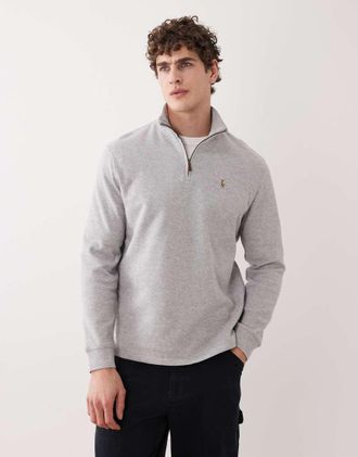 Polo Ralph Lauren Maglione grigio con logo e zip corta