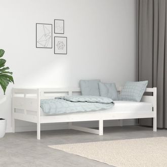 vidaXL Sof&aacute; Cama Madera Maciza De Pino Blanco 90x190 Cm Vidaxl