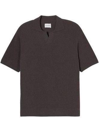 Closed boucl&eacute;-knit polo shirt - men - Organic Cotton/Polyamide - S - Brown