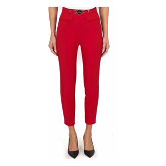 Elisabetta Franchi Dames, Broeken, Rood, Maat: S Satijn