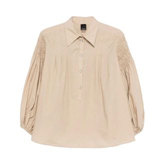 Pinko Shirts, female, Beige, Size: 2XS Bouquet Shirt