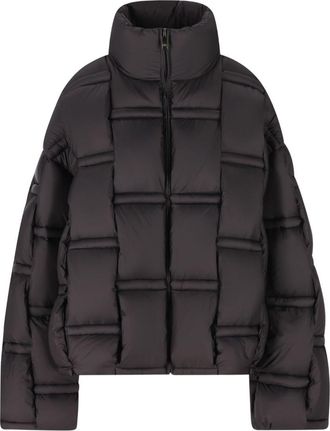 RAXXY Black Down Jacket With Padded Woven Design