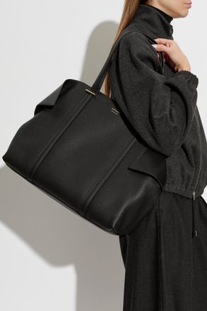 Ferragamo Leather Tote Bag, Womens, Black