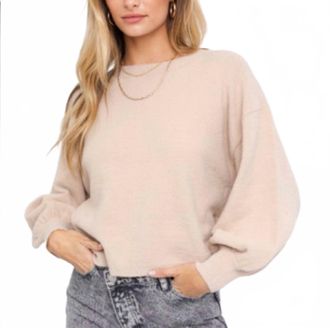 Le Lis Blanc Deux Back To Cozy Sweater In Taupe