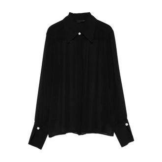 Liu Jo Overhemden, Dames, Zwart, XS, Polyester, Blouse met kralen