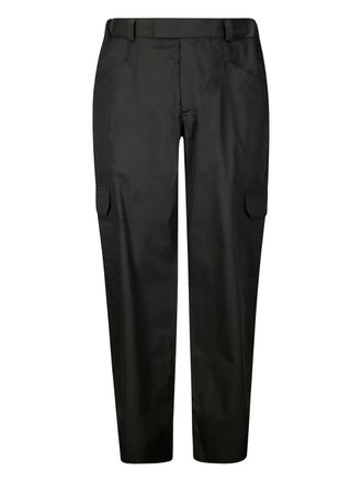 GR10K poplin cargo trousers - men - Cotton - 48 - Black