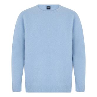 Fedeli Trui met ronde hals - Heren - Truien - Blauw - Maat: 3XL Wol