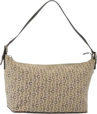 Celine Pre-owned Shoulder Bags, female, Beige, Size: ONE SIZE Pre-owned Canvas celine-bags