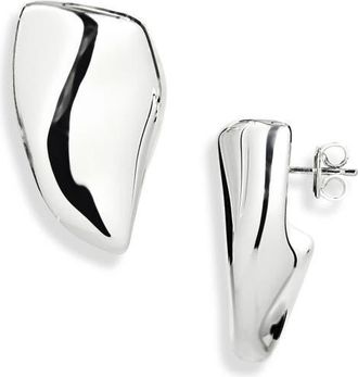 Bottega Veneta Small Prisma Sterling Silver Earrings in 8117 Silver at Nordstrom