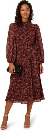 Adrianna Papell Womens Floral Chiffon Dress - Multicolour - Size 10 UK