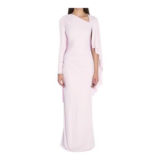 Self Portrait One-Shoulder Ruched Column Gown - Dames - Jurken - Roze - Maat: 2XS Spandex