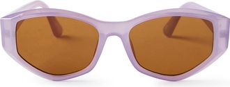 Cotton On Mens The Nightmare Sunglasses in Frosted Purple Brown at Nordstrom