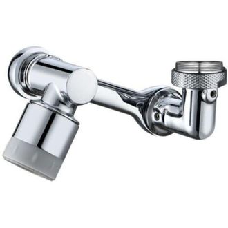 OEM Adaptador De Agua Universal A Pilas, Giratorio En Todas Las Direcciones, Funci&oacute;n De Ahorro De Energ&iacute;a, Dos Modos: Ducha Y Burbujas, Cromado, Plateado 