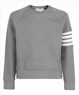 Thom Browne Textured Ribbed Sweatshirt With Three-Stripe Detail