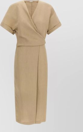 Brunello Cucinelli wrap midi dress