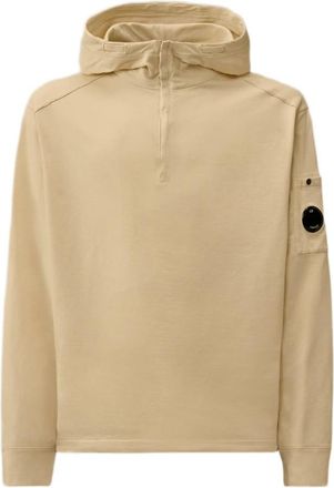 C.P. Company Elpa Half Zip - Heren - Vesten met rits - Beige - S - Katoen - Hoodies & sweatvesten