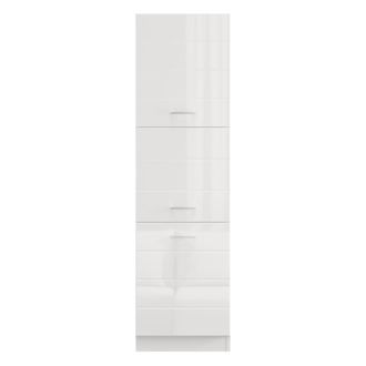 Dmora Alacena De Cocina Cochem, Mueble De Cocina 6 Estantes, Puerta Abatible, 2 Puertas, 60x58x214h Cm Blanco Brillante