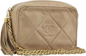 Chanel Pre-owned Vintage Schoudertas - Dames - Vintage Schoudertas - Beige - ONE Size - Leer - Vintage