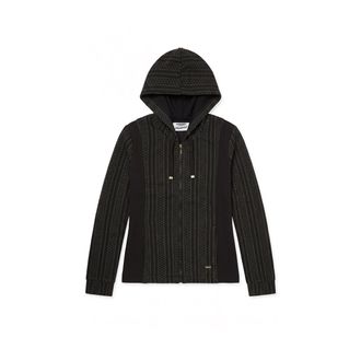 Freddy Felpa con cappuccio e full zip in trama geometrica