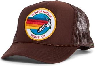 Aviator Nation Signature Trucker Hat in Brown at Nordstrom