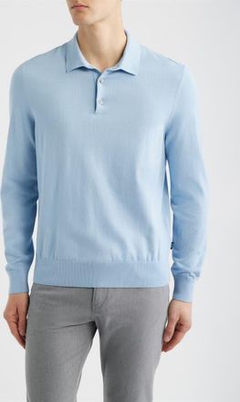 BOSS Gemello Cotton Polo Sweater in Light/Pastel Blue at Nordstrom, Size Xx-Large