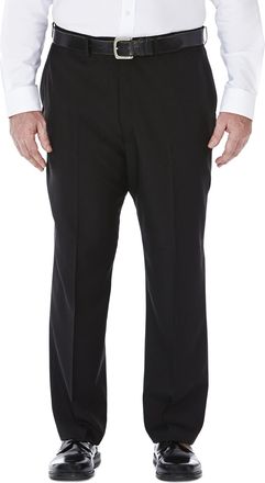 Haggar mensHD00218Eclo Stria Expandable-Waist Plain-Front Dress Pant Dress Pants - Black - 42W x 30L