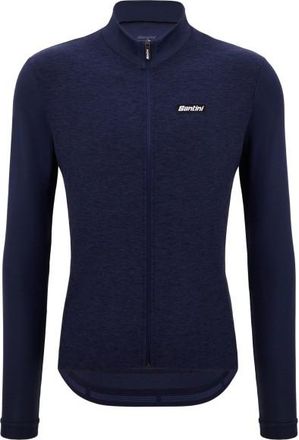 Santini Pure Block Colour Thermal Cycling Jersey Velotrikot für Herren | blau