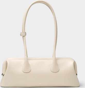 Osoi Womens Boat ecru leather baguette bag