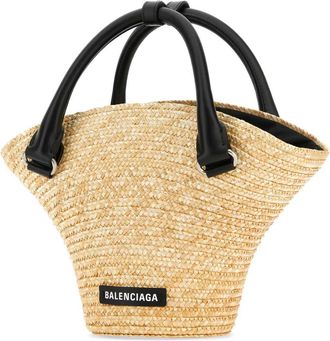 Balenciaga Womens Straw Mini Beach Handbag 9560 Borse A Mano Bag