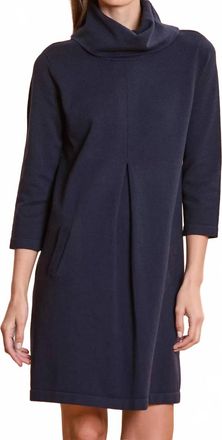Tyler Böe Faux Suede 3/4 Sleeve Midi Dress In Navy