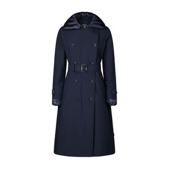 Save The Duck Trench Coats, female, Blue, S, Gabrielle Trench Coat