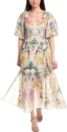 Marchesa Ramie Scoop Neck Dress