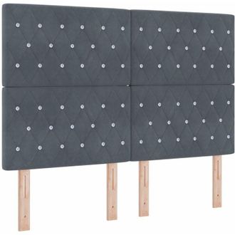 vidaXL Vidaxl - Cama Tipo Box Spring Gris Oscuro 140 X 190 Cm Terciopelo