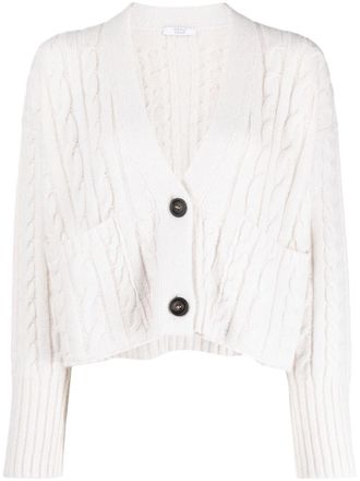 PESERICO Kabelgebreid vest - Beige