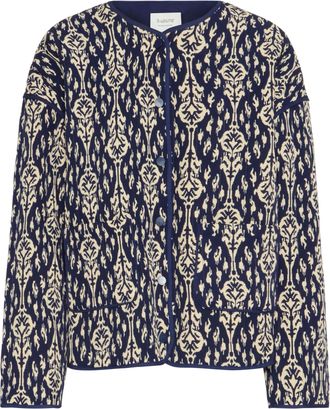 b.young BYDelight Womens Quilted Jacket, Transition Jacket with Pockets, Press Studs, Rounded Hem, Oversize, Medieval Blue Mix (203993), 12