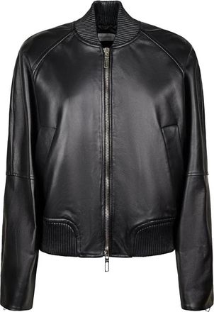 Sportmax Spxamour Jas - Dames - Leren en Su&egrave;de Jassen - Zwart - XS - Leer - Jassen
