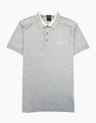 HUGO BOSS Mens Hugo Boss Paule Insert Logo Polo Shirt Grey 059 - Size: 46
