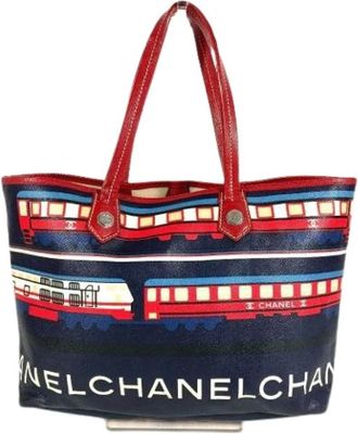 Chanel Pre-owned Tote Bags, female, Blue, Size: ONE SIZE Pre-owned Plastic Tote Bag