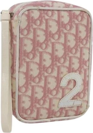 Dior Pre-owned Vintage Pouch - Dames - Vintage Clutch - Roze - ONE Size - Leer - Vintage