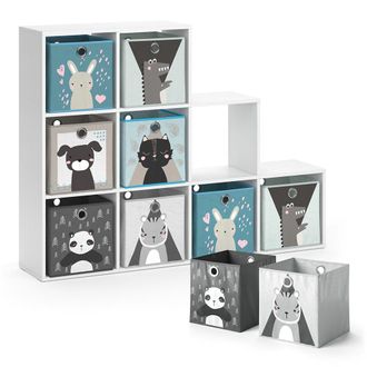 Vicco Estanter&iacute;a Infantil, Blanco, 142.4 X 107.8 Cm Con 8 Cajas Plegables Vicco