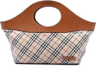 Burberry Pre-owned Handbags, female, Beige, Size: ONE SIZE Pre-owned Canvas Tote