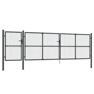 vidaXL Puerta De Malla De Jard&iacute;n Acero Galvanizado Antracita 500x175cm Vidaxl